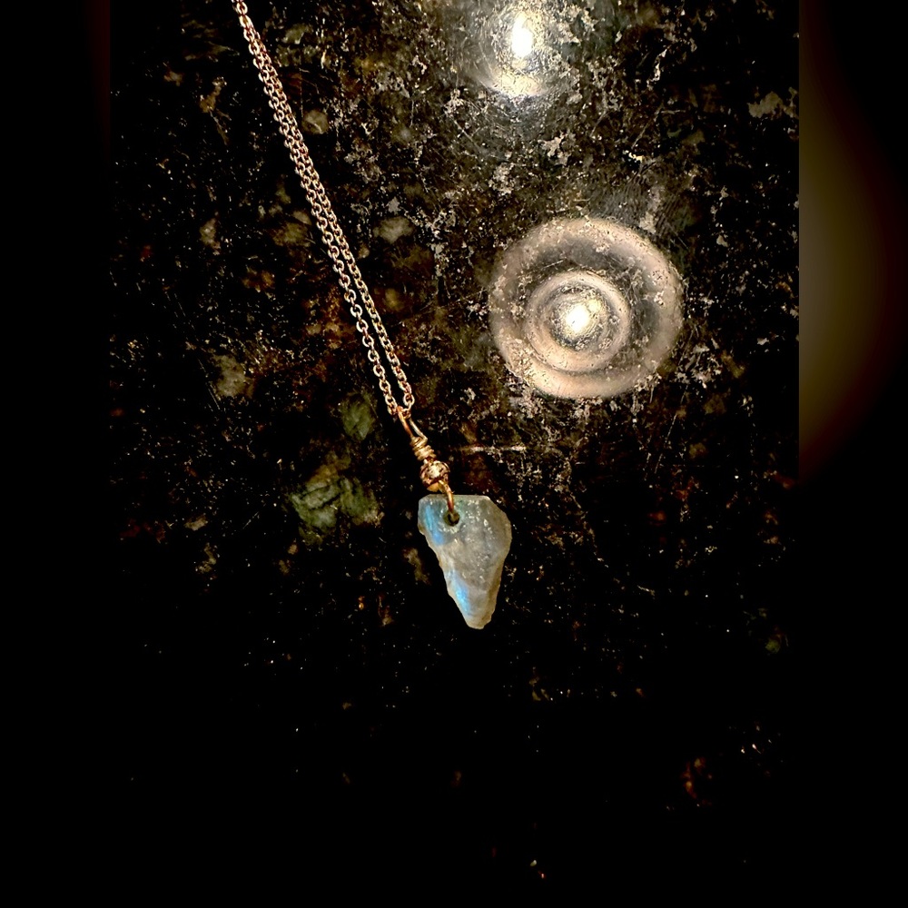 Raw Rainbow moonstone necklace |Dainty raw heart necklace |Real moonstone